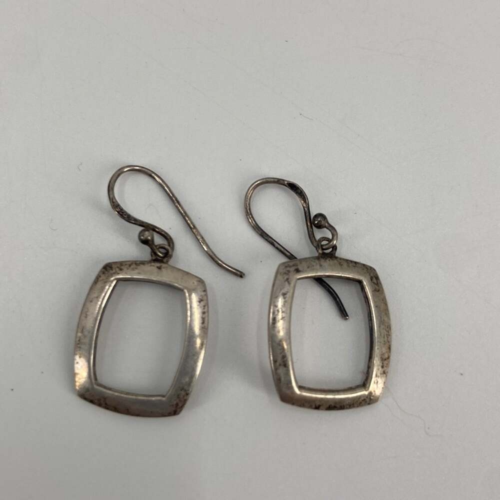 Square Sterling Silver square frame earrings